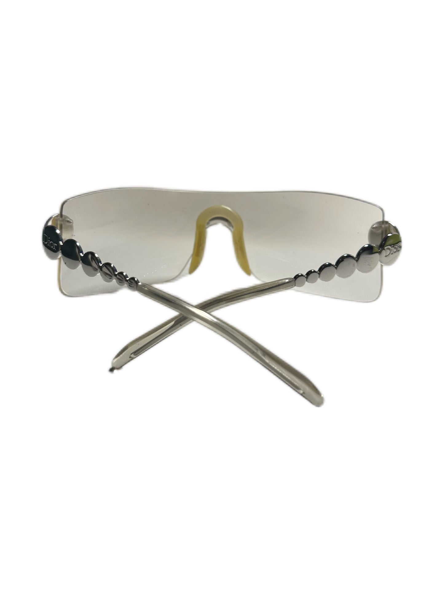 Christian Dior by John Galliano Y2K Futuristic Cyber Silver Sunglasses