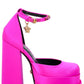 Versace Pink Silk Platform Heels