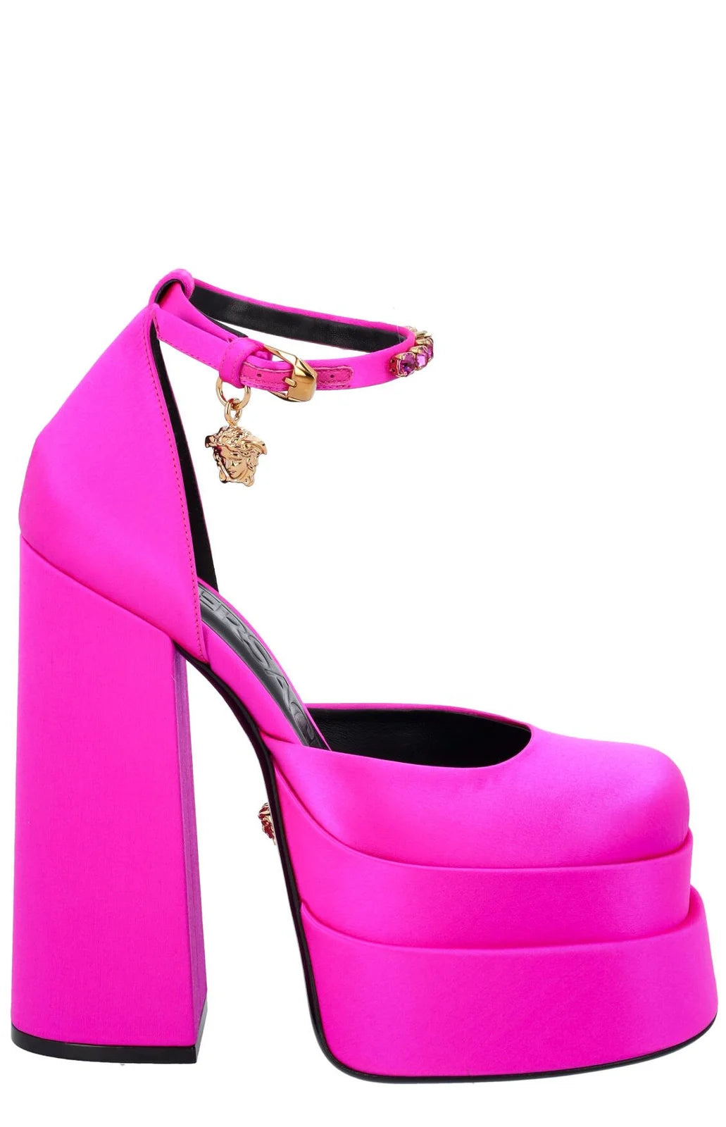 Versace Pink Silk Platform Heels