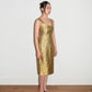 Prada Gold Pettern Luxury Textile Elegant A-Line Dress