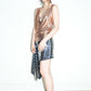 PE99Y YAN9 Metallic Bronze Silk Draping Jersey Tank Top