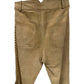 Christian Dior by John Galliano Runway Punk Bandage Gold Logo Plate Beige Suede Flare Trouser