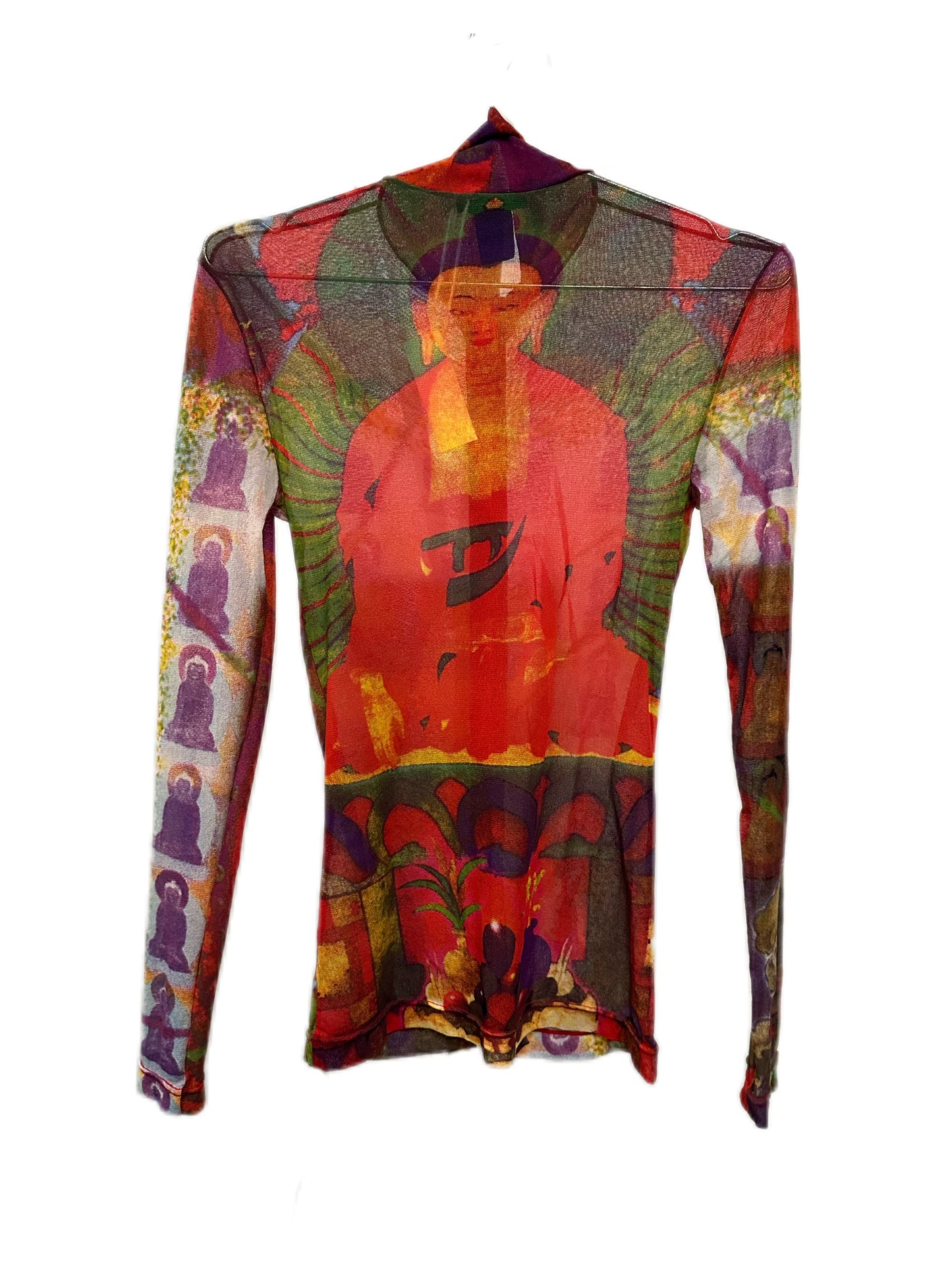 Vivienne Tam Buddha Print Mesh Top