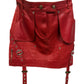 Christian Dior by John Galliano Y2K Punk Red Leather Bandage Skirt