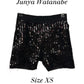 Junya Watanabe Comme Des Garcons Black Shiny Sequins Jersey Shorts