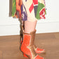 Walter Van Beirendonck Orange and Gold Y2K Futuristic Runway Boots