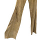 Christian Dior by John Galliano Runway Punk Bandage Gold Logo Plate Beige Suede Flare Trouser