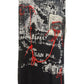 Jean Paul Gaultier Y2K Gothic Punk Black and Red Portrait Letters Print Maxi Mesh Dress