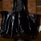 Acne Studios Large Black PVC Leather Shopping Tote Bag