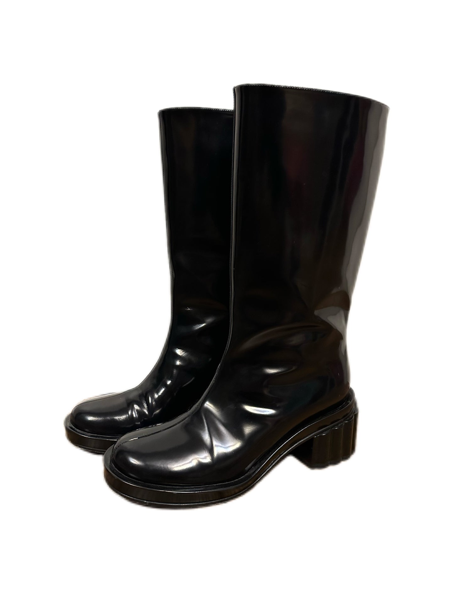 Simon Rocha Black Shiny High Boots