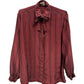 Gucci Vintage Red Stripe Elegant Bow Tie Blouse