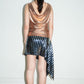 PE99Y YAN9 Metallic Bronze Silk Draping Jersey Tank Top