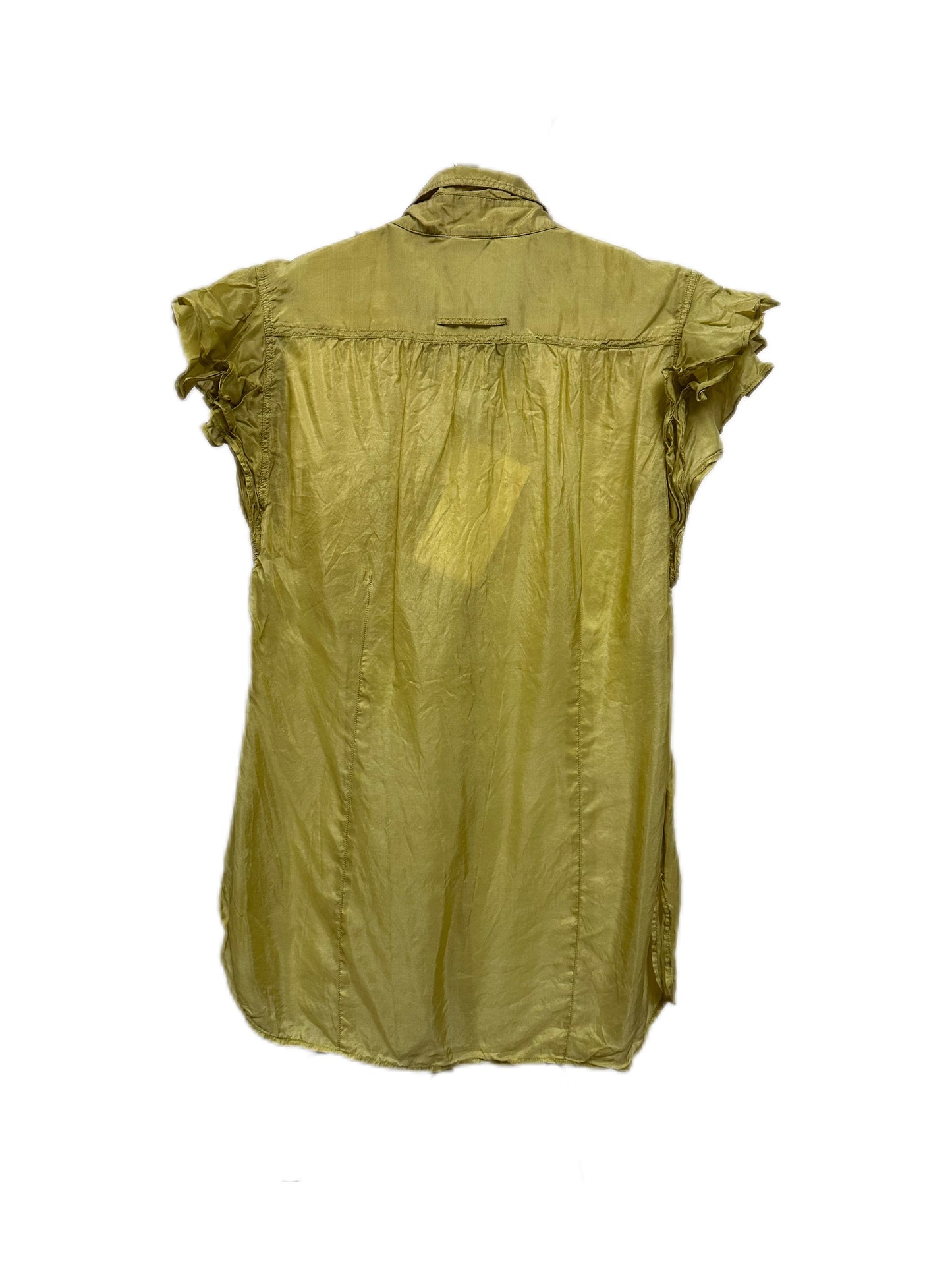 Jean Paul Gaultier Green Ruffles Short Sleeve Blouse