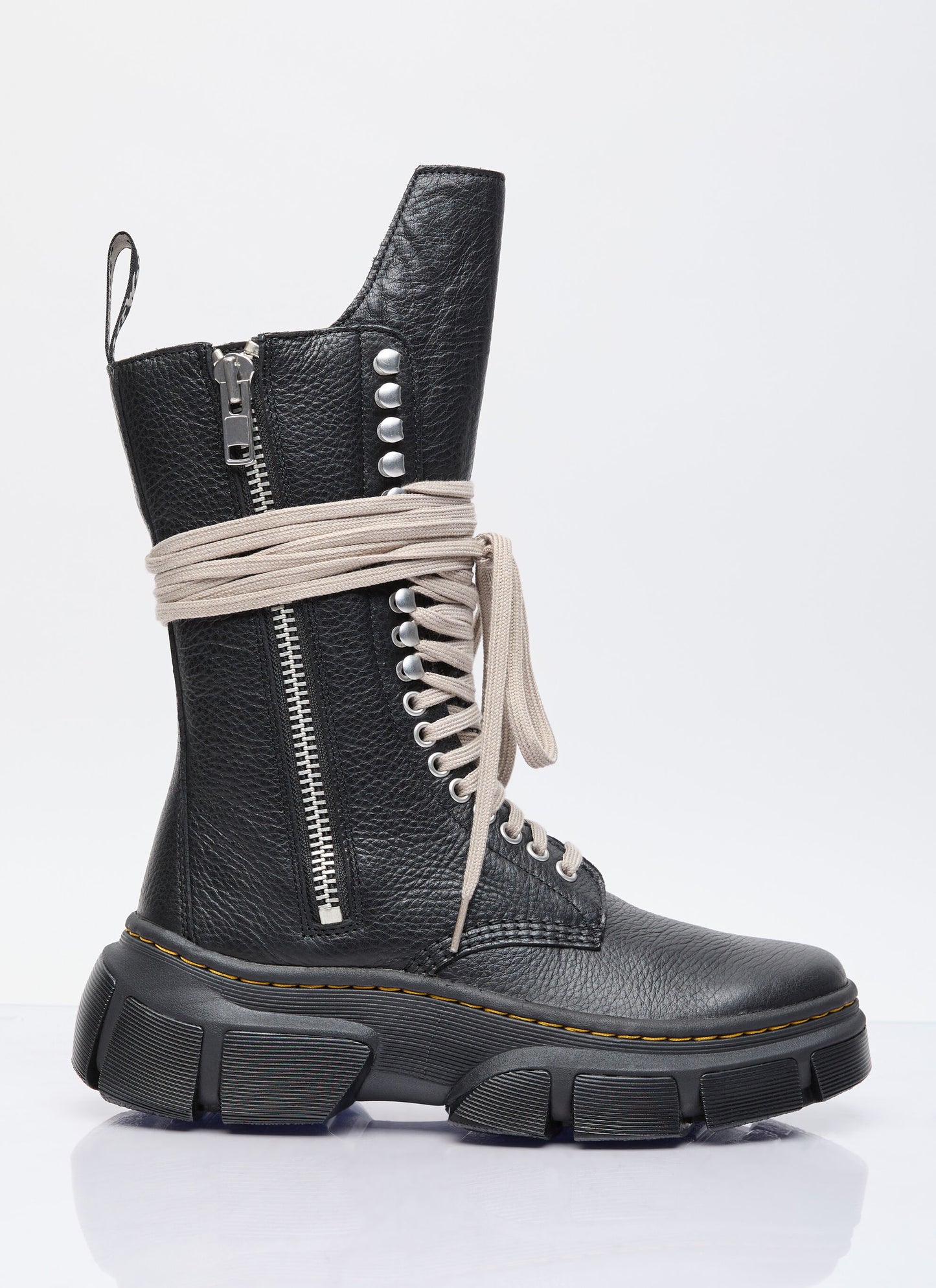 Rick Owens × Dr.Martens Black Soft Leather High Boots