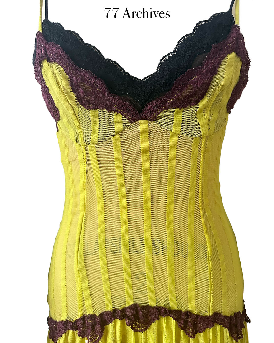 Jean Paul Gaultier Soleil Yellow Victorian Gothic Styled Laced Y2K Dress