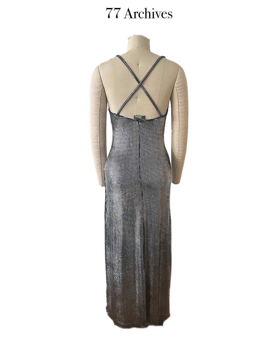 Paco Rabanne Y2K Archive Silver Metallic Mirror Chainmail Maxi Dress