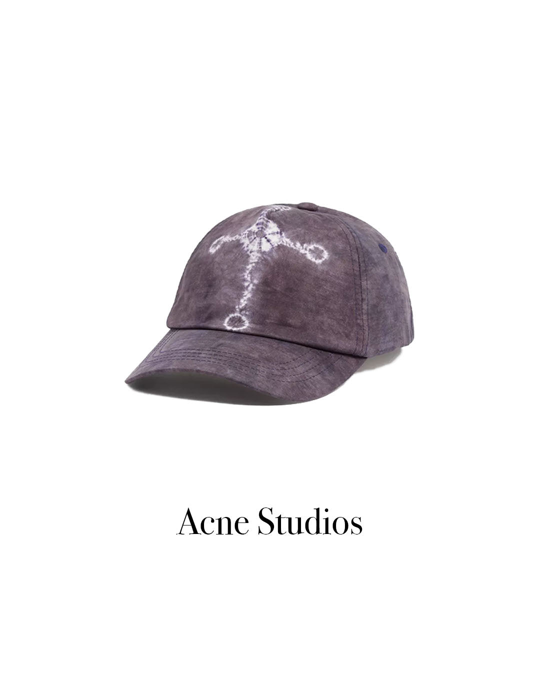 Acne Studios Tie Dye-Detail Grey Baseball Cap