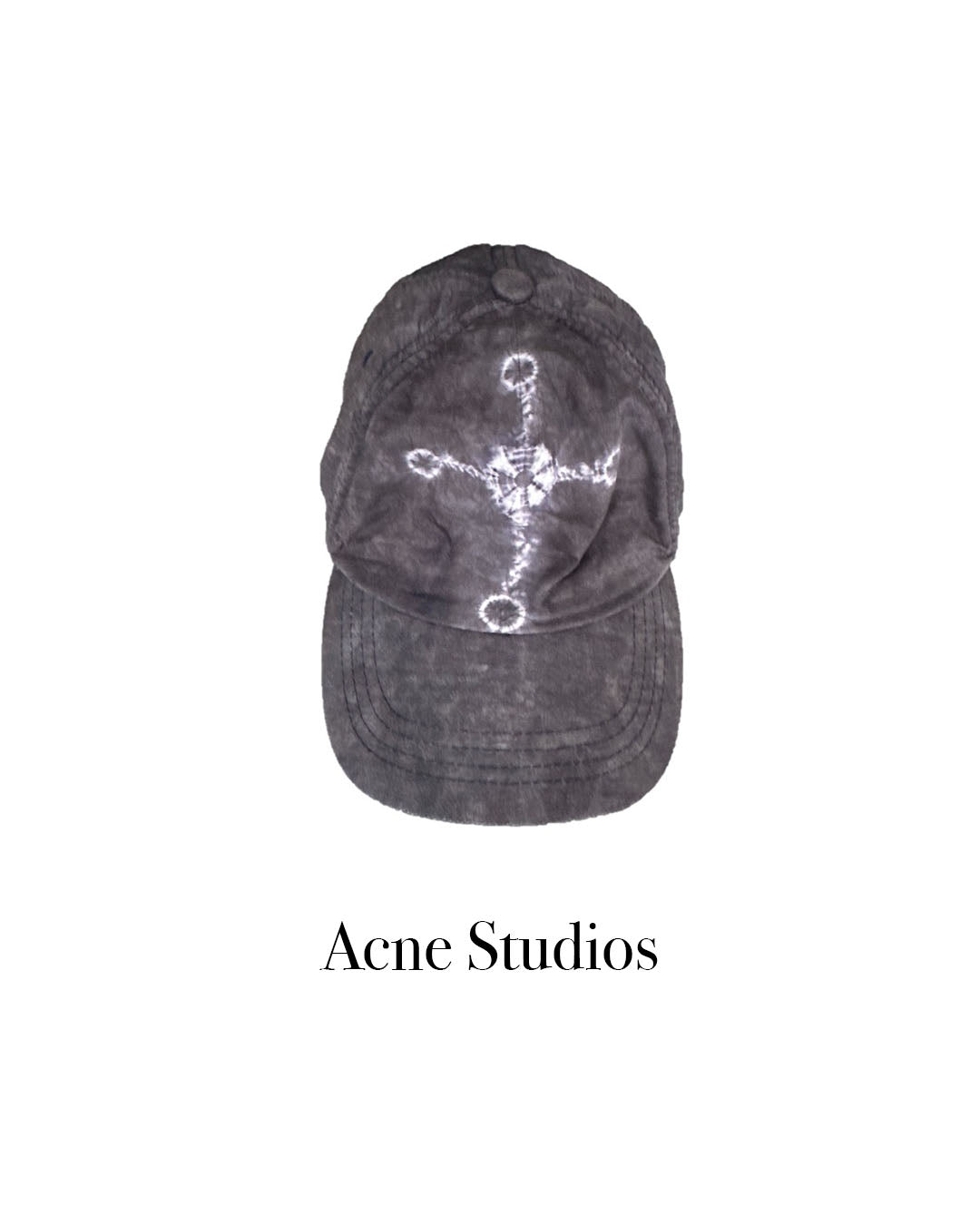 Acne Studios Tie Dye-Detail Grey Baseball Cap