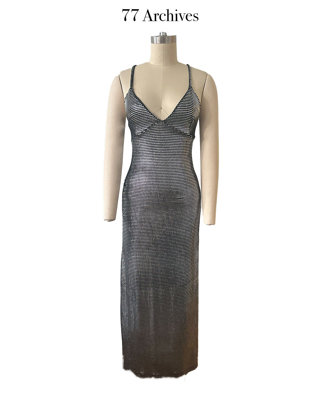 Paco Rabanne Y2K Archive Silver Metallic Mirror Chainmail Maxi Dress