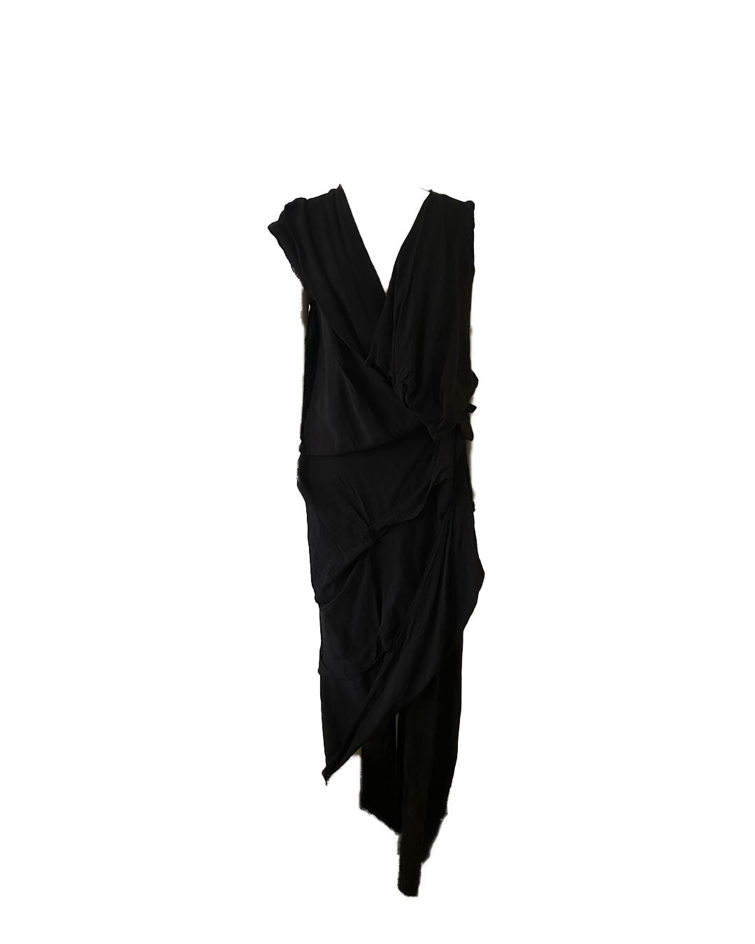 Vivienne Westwood Runway Black Drape Asymmetrical Maxi Dress