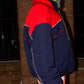 Balenciaga Men's Red and Navy Colour Block Down Ski Bomber Jacket