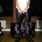 Acne Studios Large Black PVC Leather Shopping Tote Bag