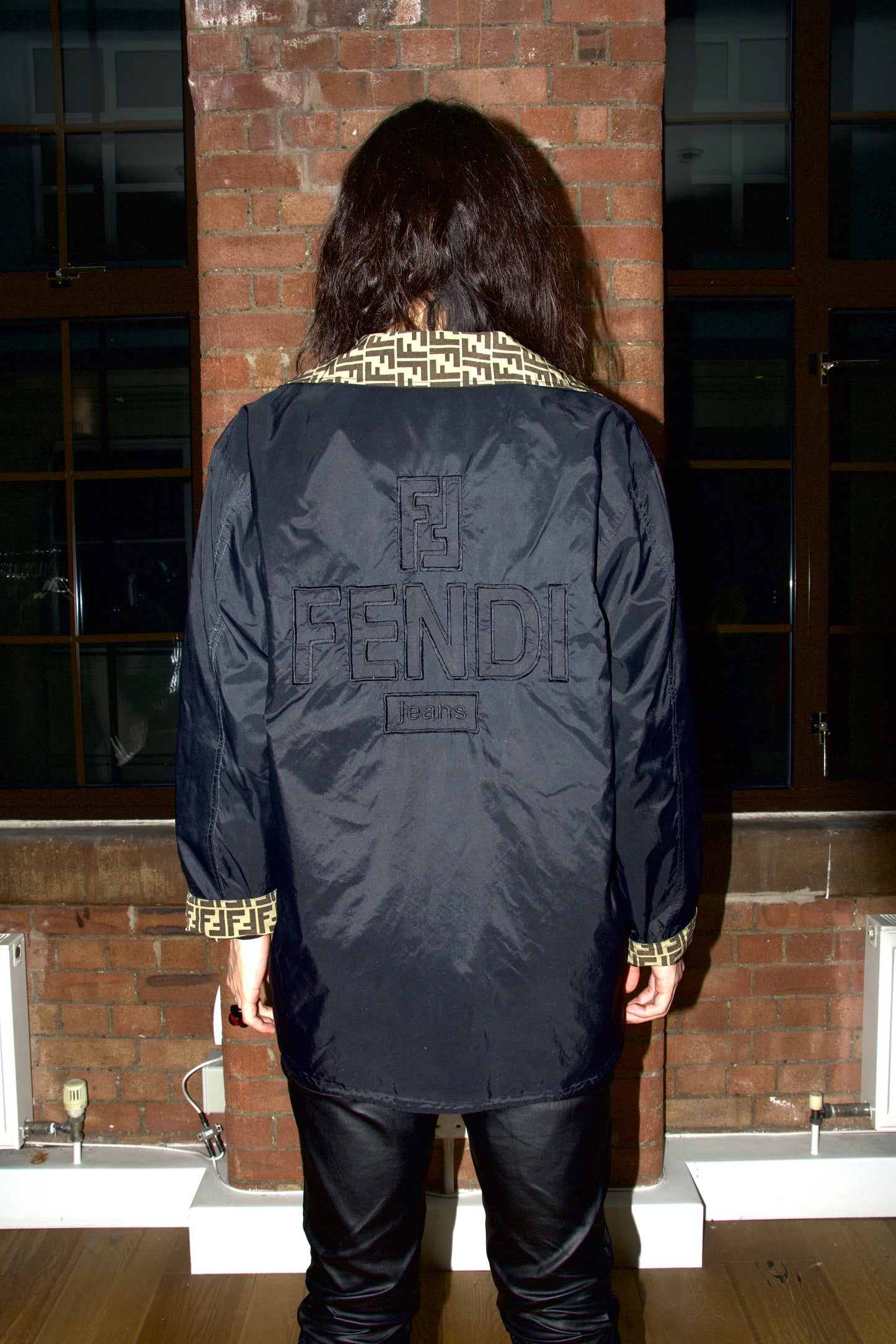 Fendi 90s Y2K Classic Monogram Reversible Windbreaker Jacket