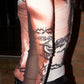 Jean Paul Gaultier Y2K Iconic Dragon Tattoo 'Safe Sex Forever' Mesh Top T-shirt