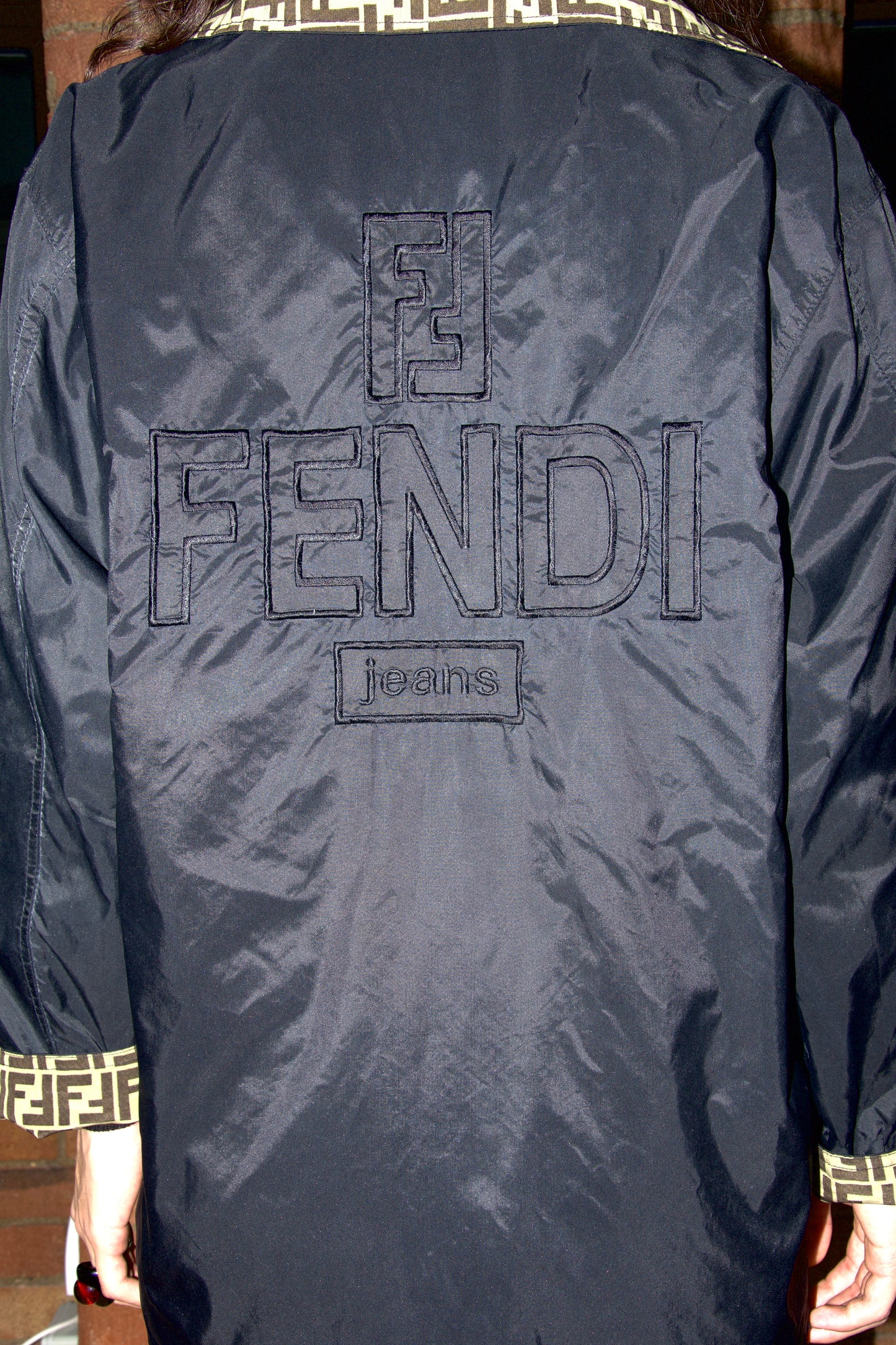 Fendi 90s Y2K Classic Monogram Reversible Windbreaker Jacket