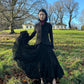 jean Paul Gaultier 90s vintage Balck Ruffles Ballet Cotton Maxi Skirt