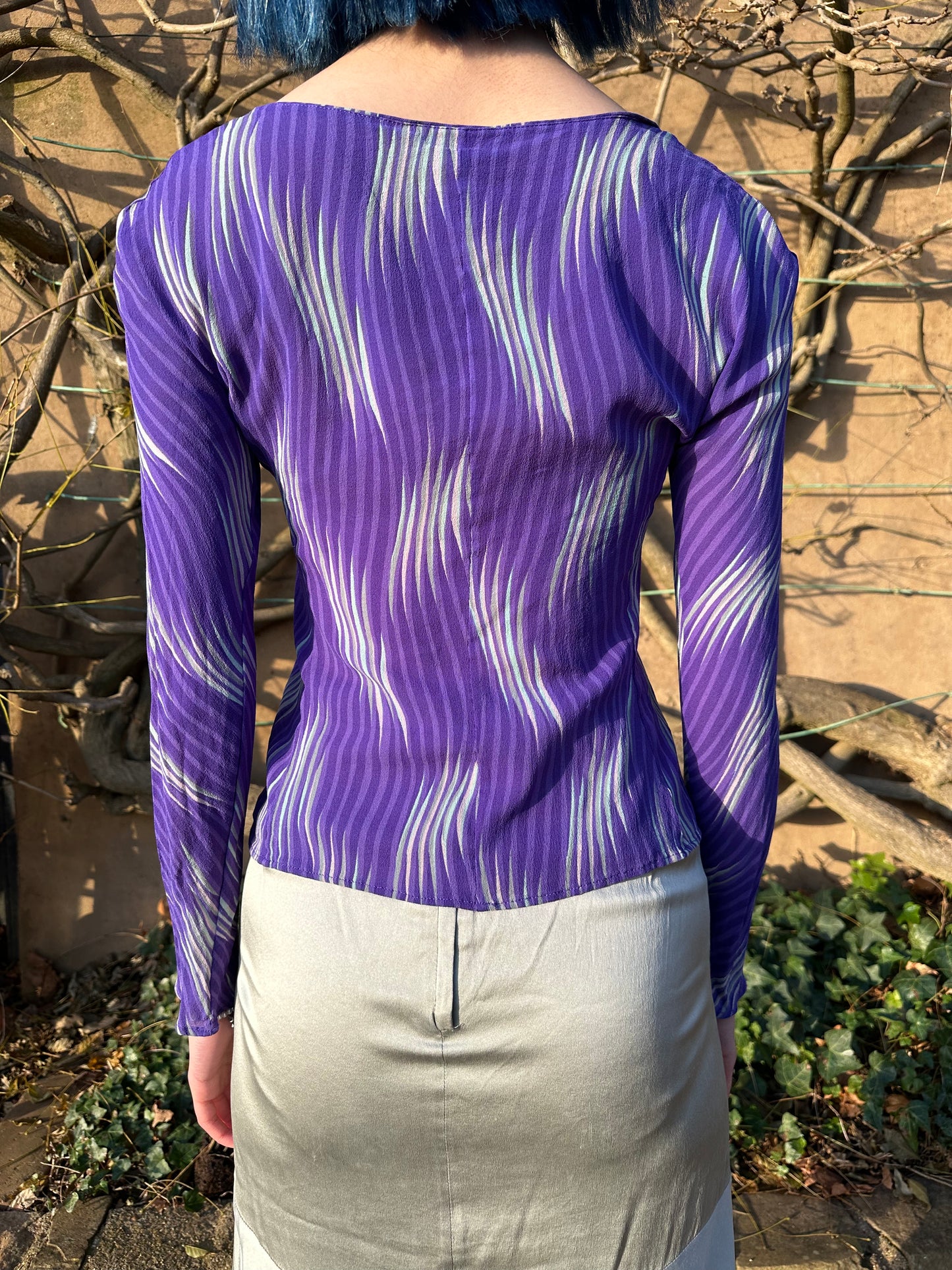 Gianni Versace Y2K Iconic Purple Silk Top