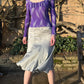 Dolce & Gabanna Silver Silk Skirt