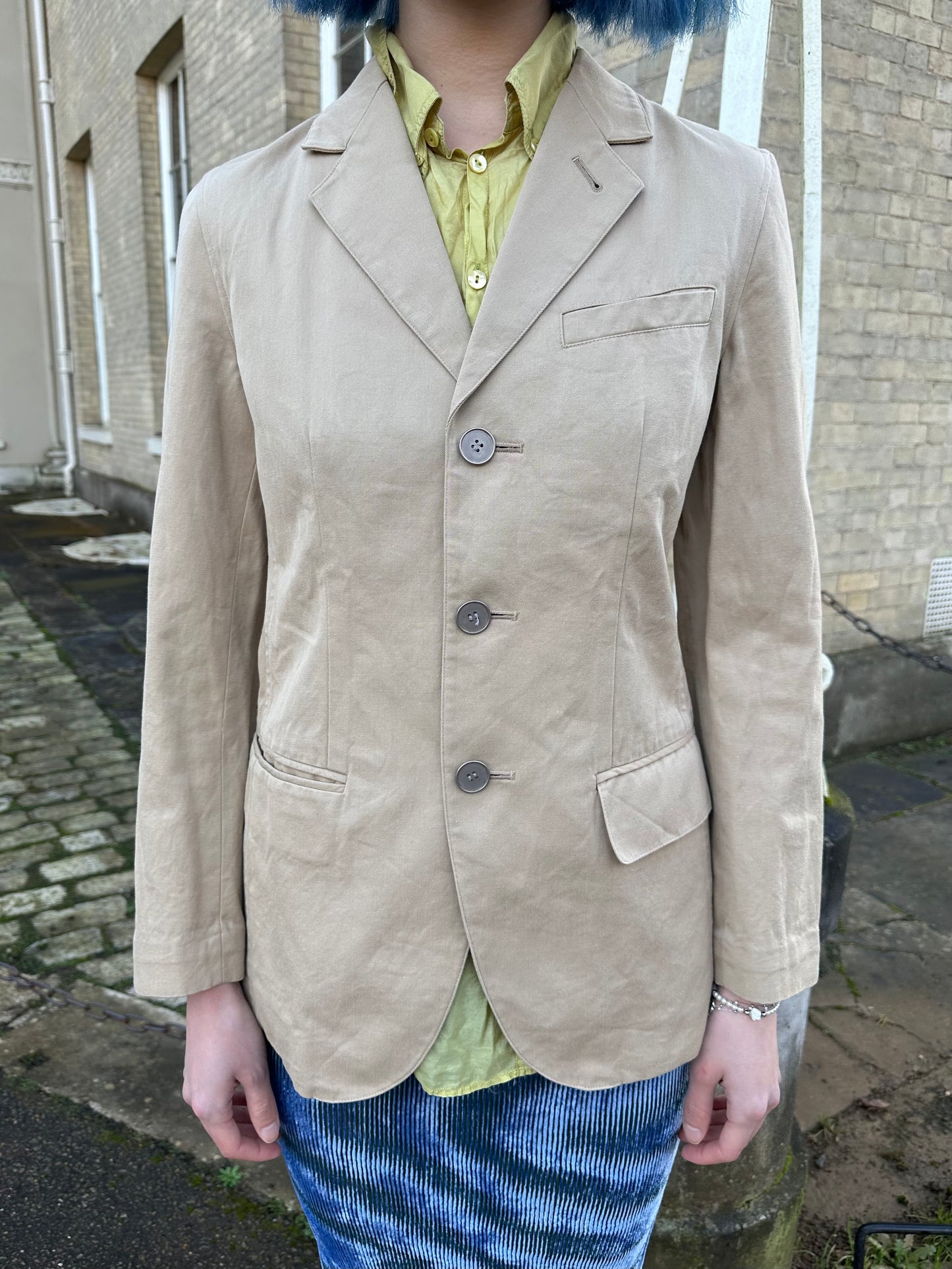 Jean Paul Gaultier Vintage Beige Cotton Blazer Jacket