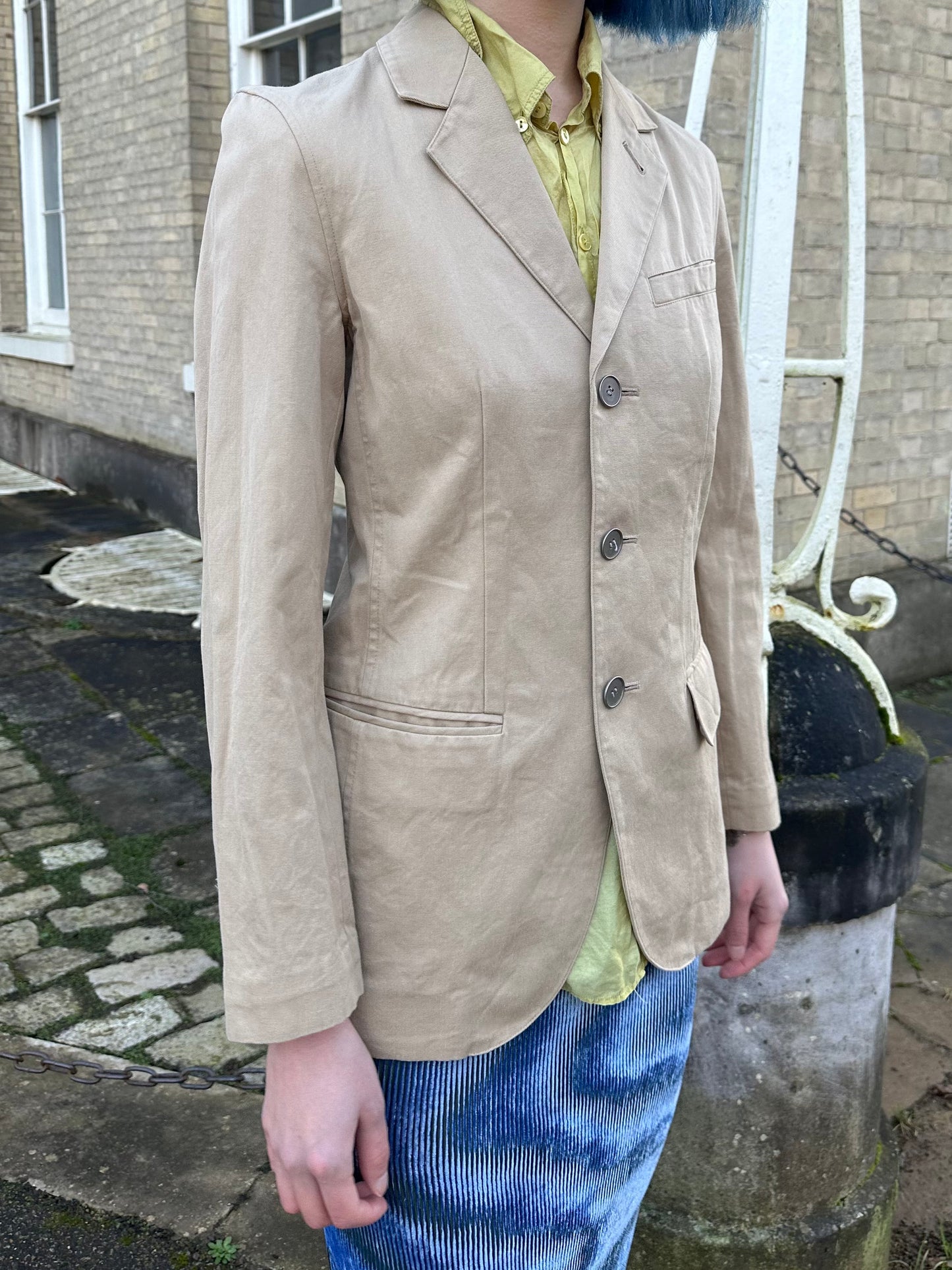 Jean Paul Gaultier Vintage Beige Cotton Blazer Jacket