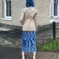 Issey Miyake Y2K Psychedelic Blue Velvet Dress