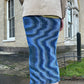 Issey Miyake Y2K Psychedelic Blue Velvet Dress