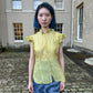 Jean Paul Gaultier Green Ruffles Short Sleeve Blouse