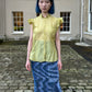 Issey Miyake Y2K Psychedelic Blue Velvet Dress