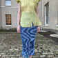 Issey Miyake Y2K Psychedelic Blue Velvet Dress