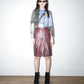 Christian Dior by John Galliano Y2K  Runway Deep Purple Ostrich Print Lambskin Leather Pencil Skirt