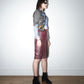 Christian Dior by John Galliano Y2K  Runway Deep Purple Ostrich Print Lambskin Leather Pencil Skirt