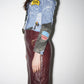 Christian Dior by John Galliano Denim Y2K Punk Print Double Zipper Jacket