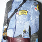 Christian Dior by John Galliano Denim Y2K Punk Print Double Zipper Jacket