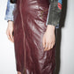 Christian Dior by John Galliano Y2K  Runway Deep Purple Ostrich Print Lambskin Leather Pencil Skirt