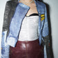 Christian Dior by John Galliano Denim Y2K Punk Print Double Zipper Jacket