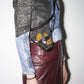 Christian Dior by John Galliano Denim Y2K Punk Print Double Zipper Jacket