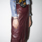 Christian Dior by John Galliano Y2K  Runway Deep Purple Ostrich Print Lambskin Leather Pencil Skirt