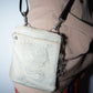 Jean Paul Gaultier Vintage Y2K White Embossed Dragon Horse Hair Cross Body Leather Bag