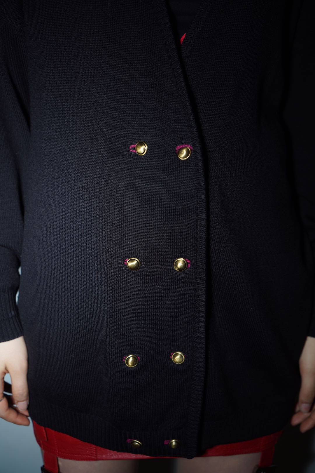 Gianni Versace 90s Vintage Classic Black Wool Cardigan