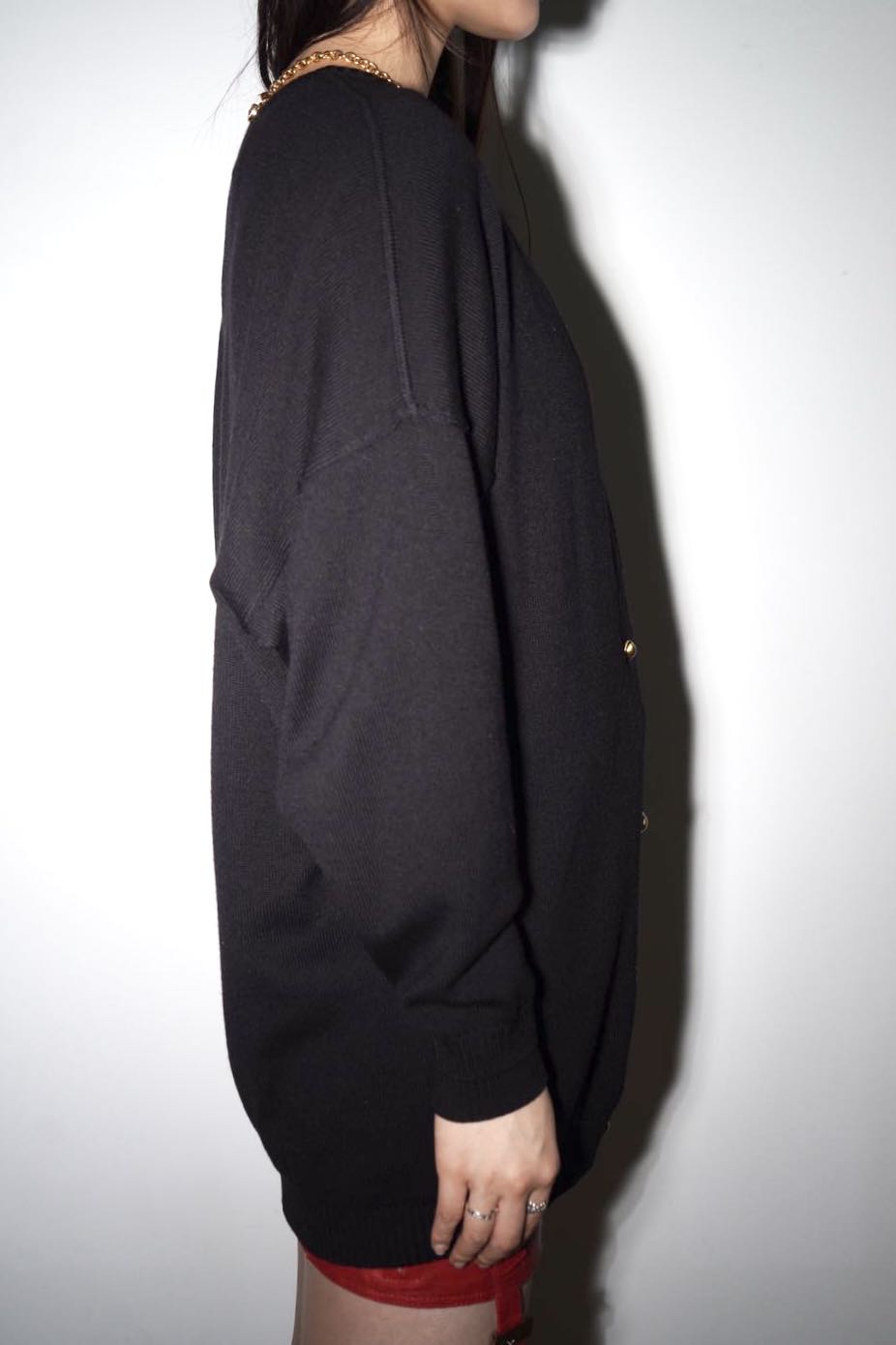 Gianni Versace 90s Vintage Classic Black Wool Cardigan